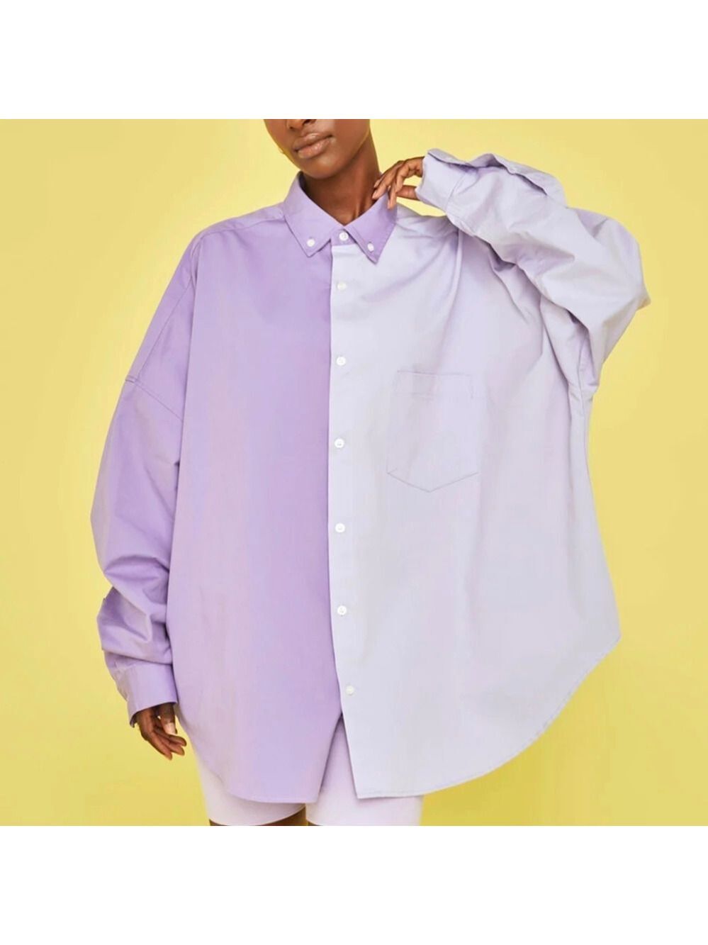 Blanca By Carbon38 Harry Shirt Oversized Color Block Size M/L
